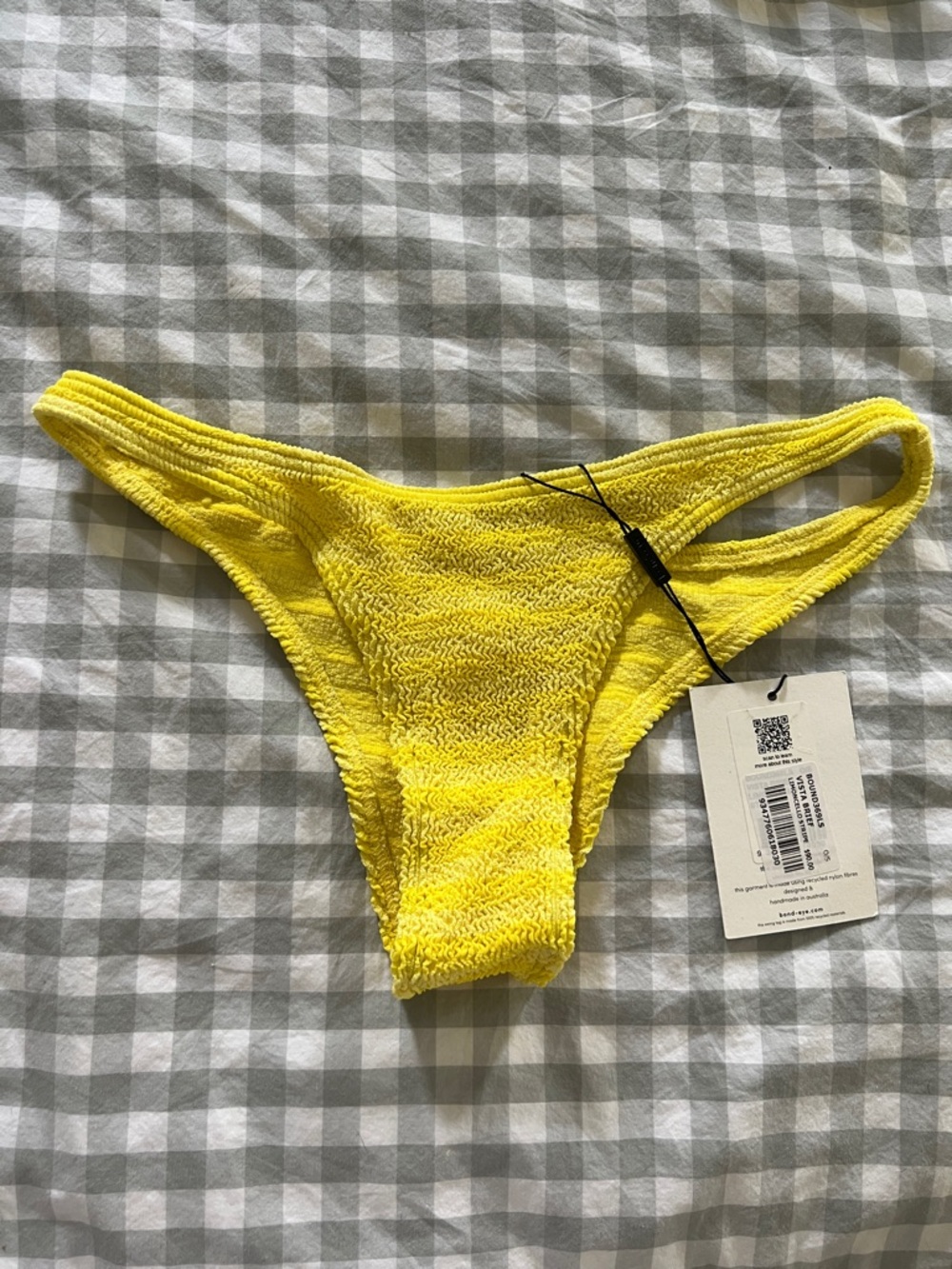 bond-eye Yellow Textured Bikini Bottom